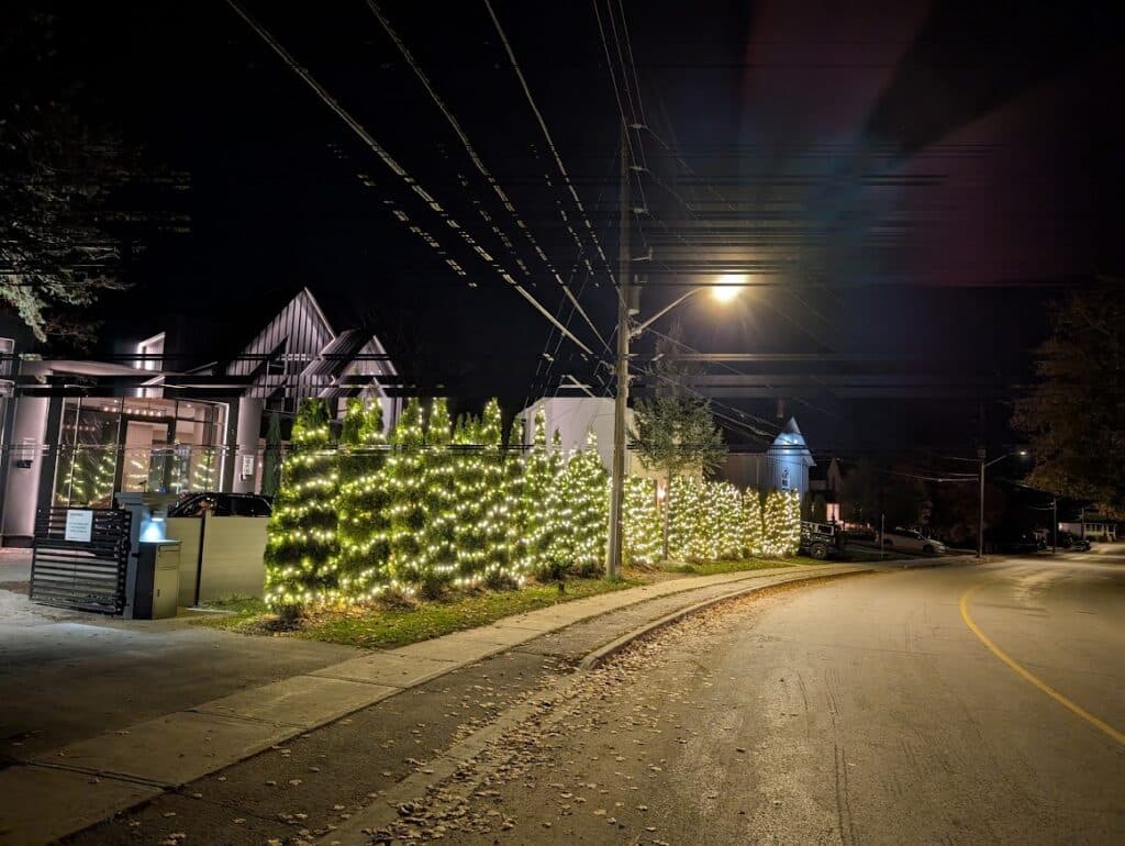 Seasonal colour display showcasing the system's multi-million colour capability. — Permanent LED lighting by Celebrate Lighting